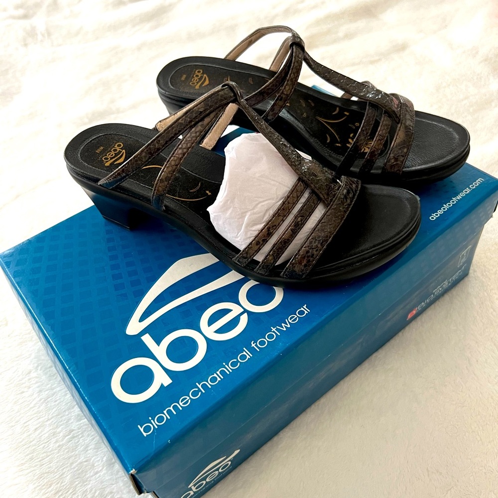 Abeo pewter heeled sandals. Worn once.